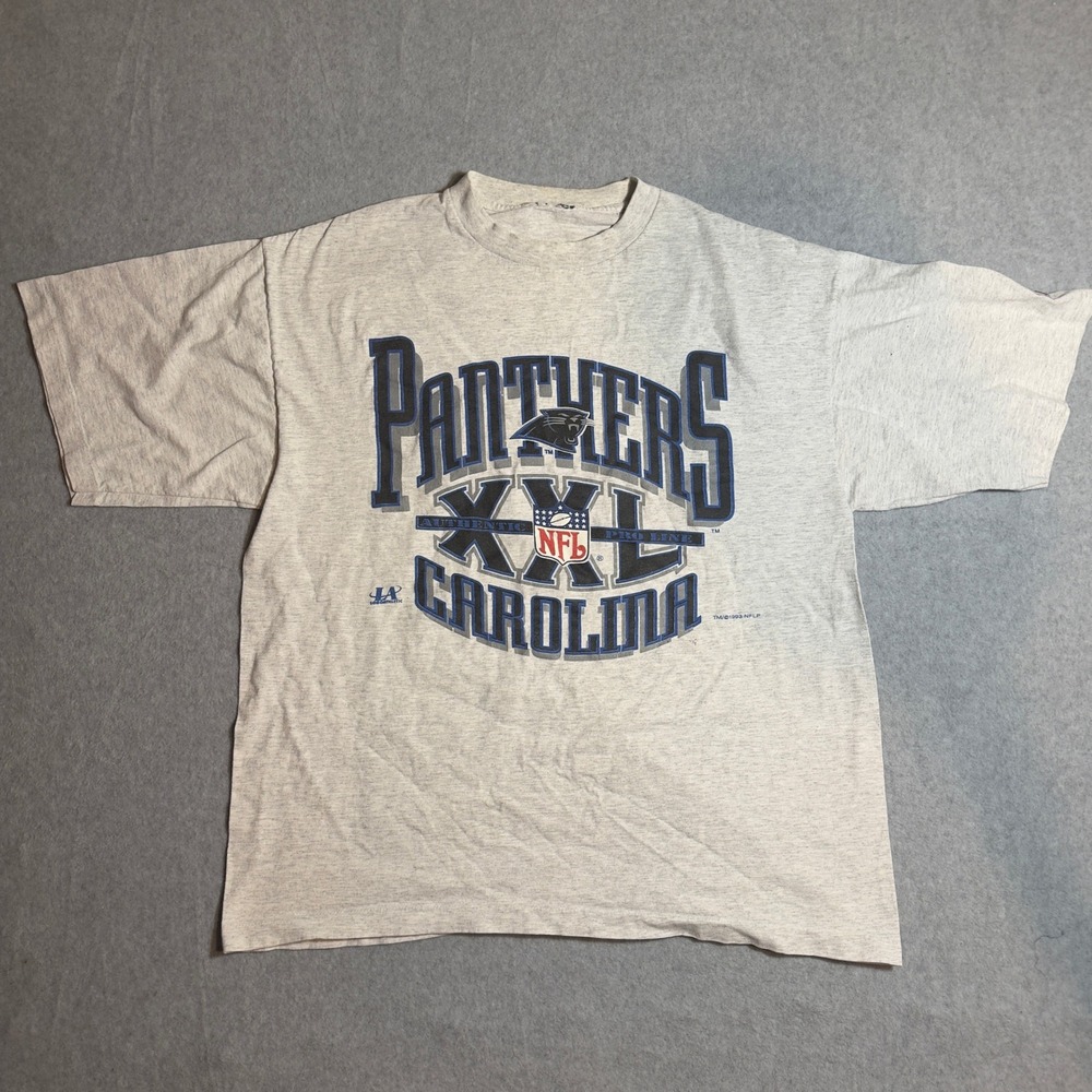 Vintage 1993 Carolina Panthers NFL T-Shirt Mens XL Gray Single St Logo Athletic